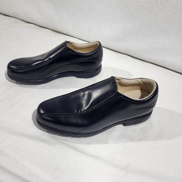 VTG NIKE Shoe AIR COMFORT Women 8.5 Black Leather Slip On GOLF Cleats 305276-001 main image 6